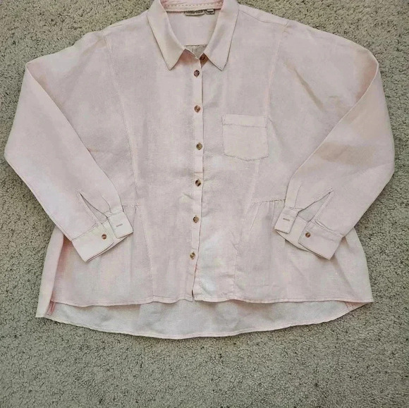 Anthropologie Holding Horses McKenzie Linen Blouse Pink Size XS - Picture 8 of 11
